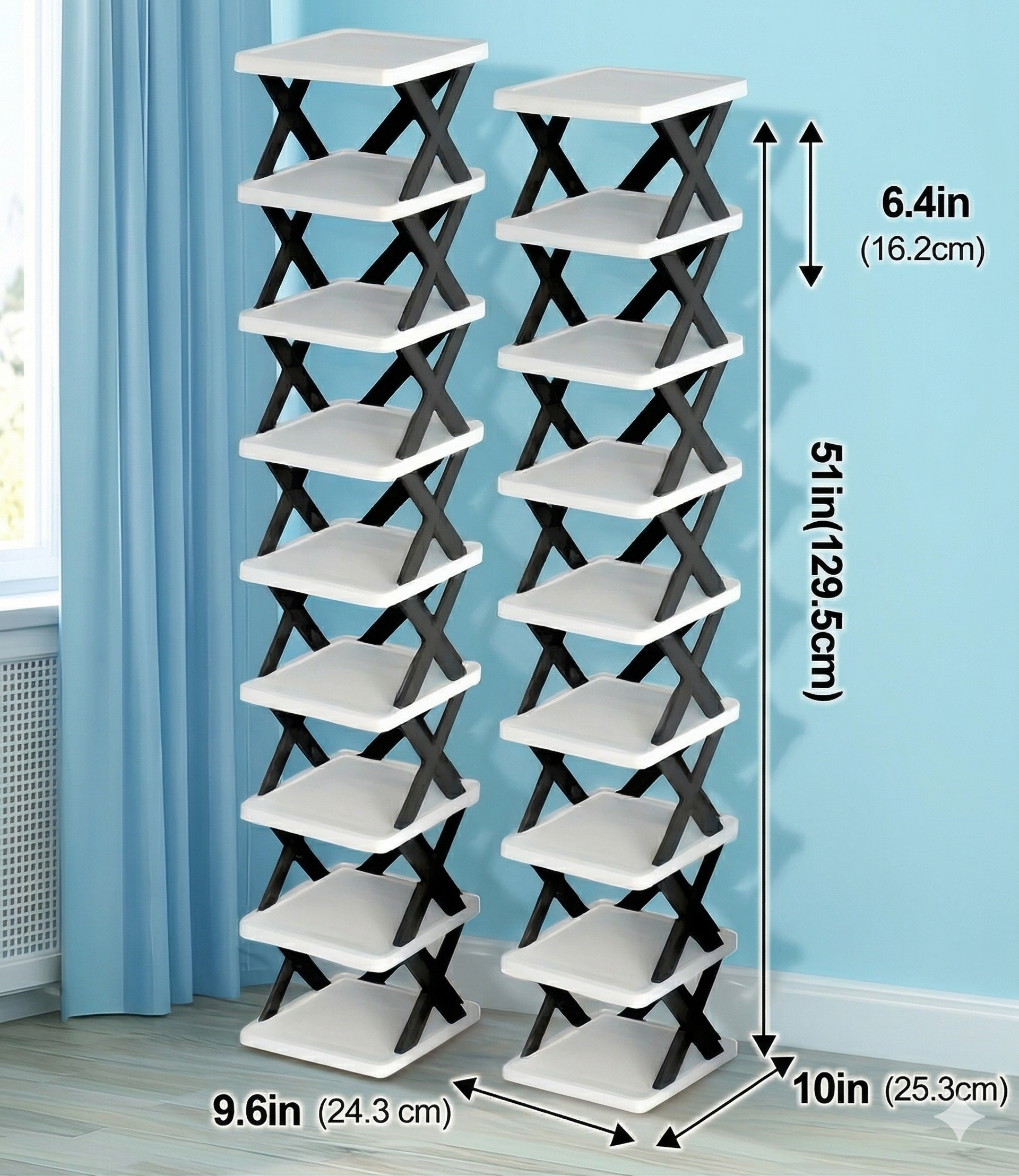 9-Tier Stackable Shoe Rack